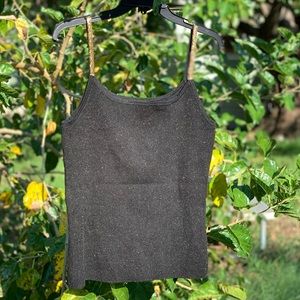 Glam strapped metallic and gold sequenced top